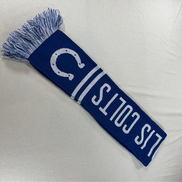 NFL Indianapolis Colts Blue and White Double sided Horseshoe Scarf 60” Length - Picture 8 of 9